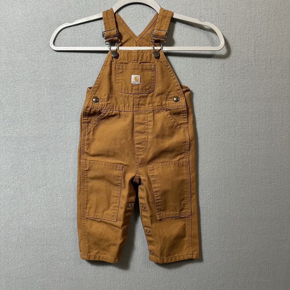 Carhartt Infant Boys 12 Months Overalls Canvas Bib Double Knee Leg Snaps